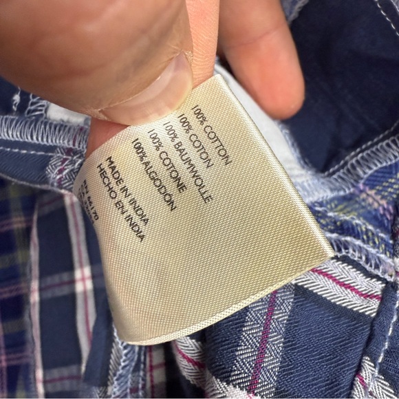 Free People Rare Argyle Plaid Quilt Button Oversized Shirt - Picture 7 of 7